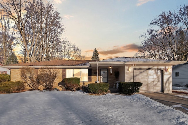 view of front of house with a garage