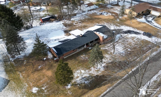 view of snowy aerial view