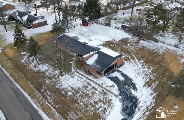 view of snowy aerial view