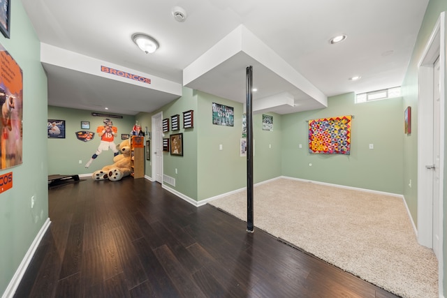 interior space featuring dark wood-type flooring