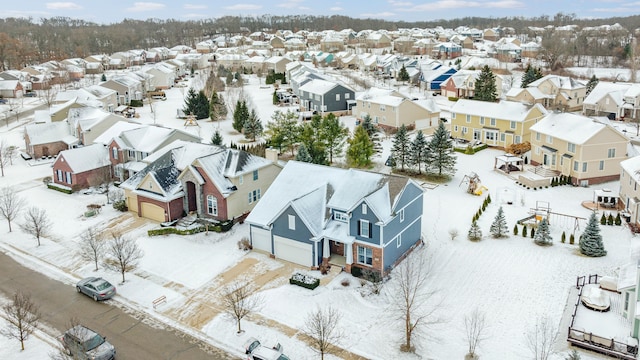 view of snowy aerial view