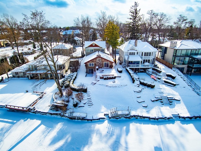 view of snowy aerial view