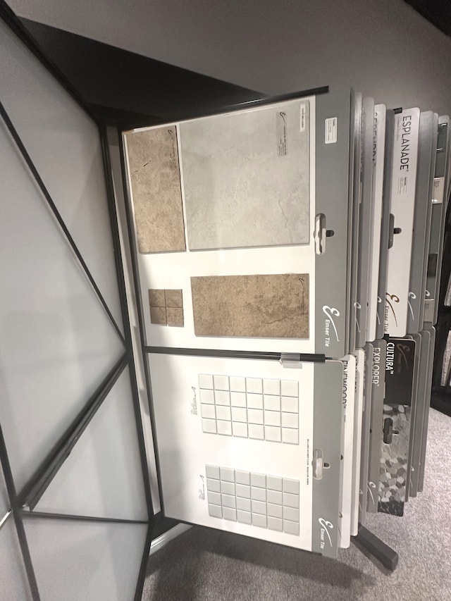 interior space featuring carpet