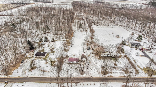 view of snowy aerial view