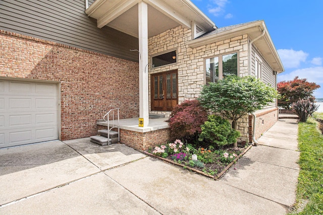 entrance to property with a garage