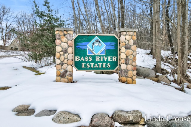 view of community sign