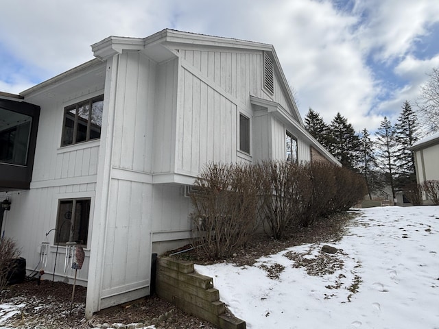 view of snowy exterior