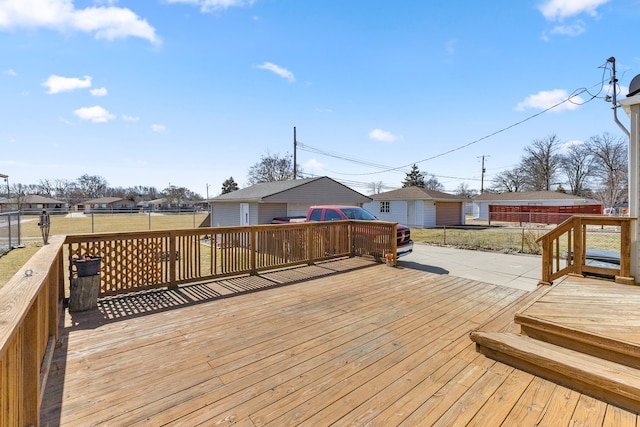 wooden terrace with fence