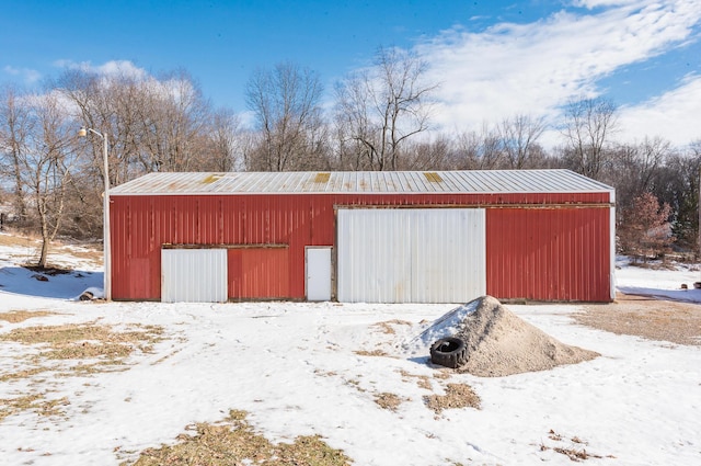 view of snow covered structure