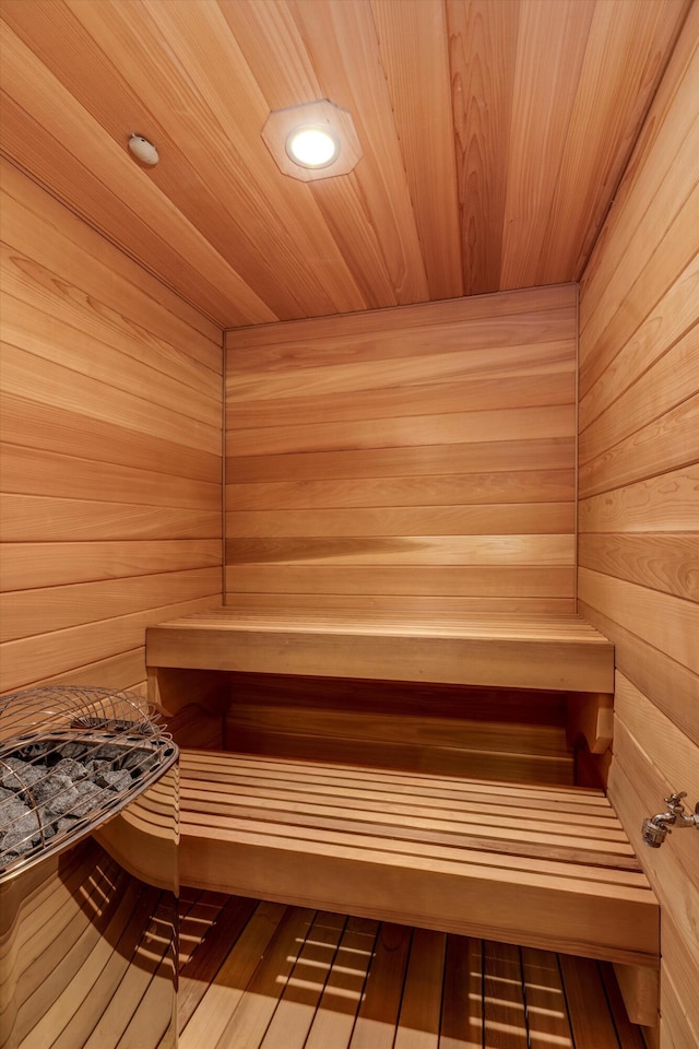 view of sauna