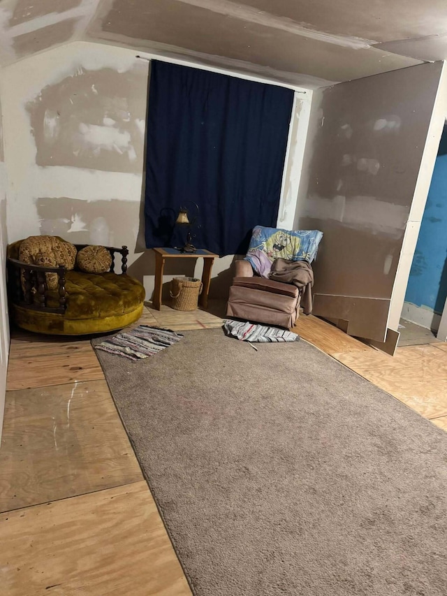 sitting room featuring wood finished floors