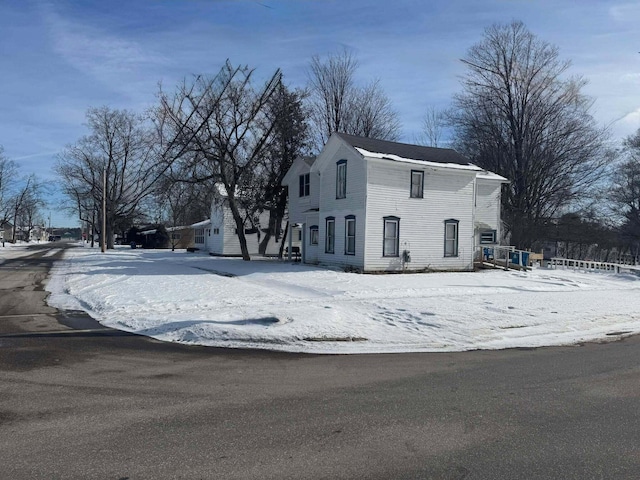 view of snow covered exterior