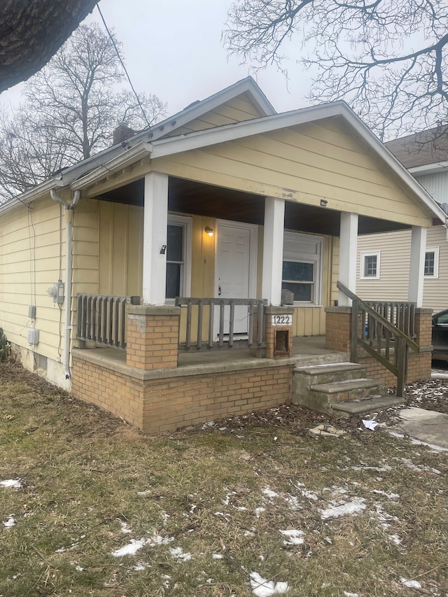 exterior space with a porch