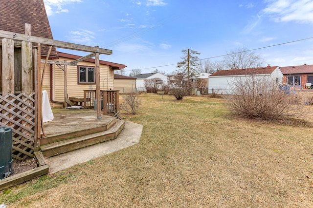 view of yard featuring a deck