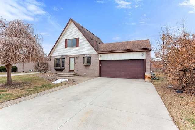 front of property with a garage