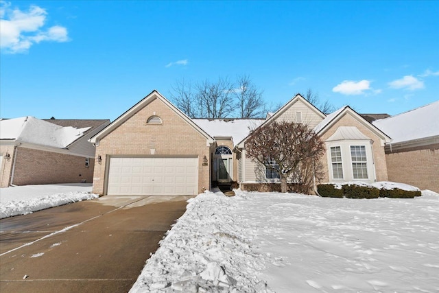 view of front of property featuring a garage