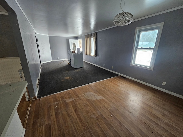 unfurnished living room featuring dark wood-type flooring