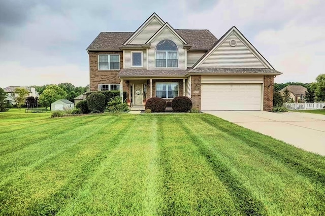 view of front of house with a front lawn