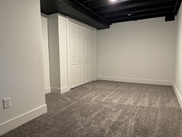 basement with carpet