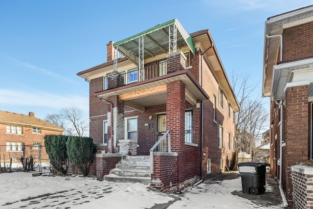 view of front of property with central AC