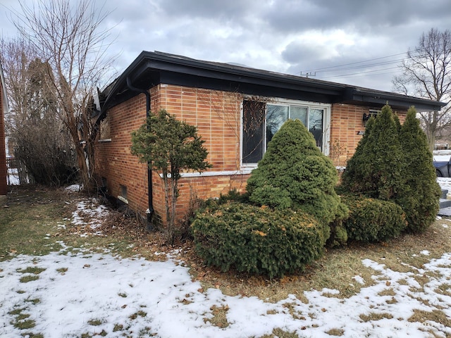 view of snow covered exterior