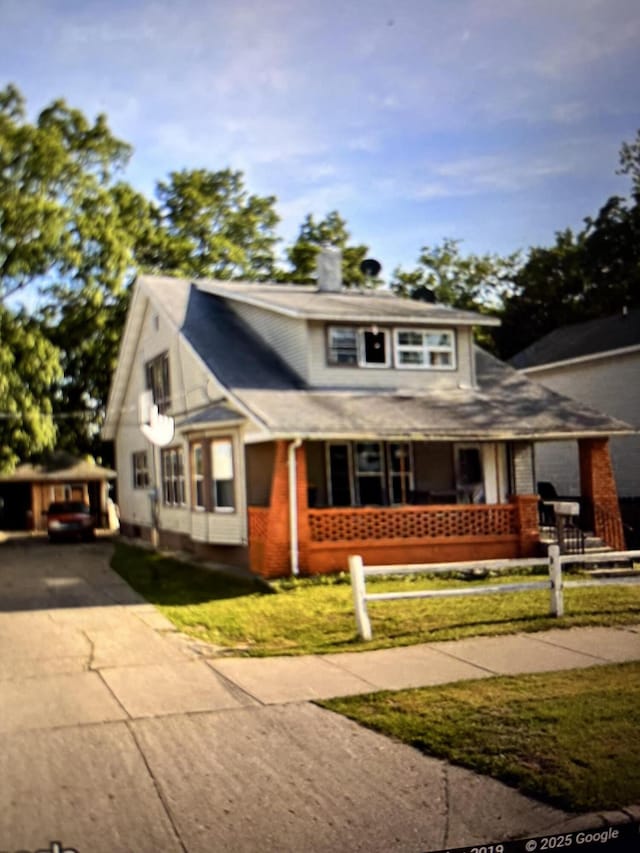 view of front of home with a porch