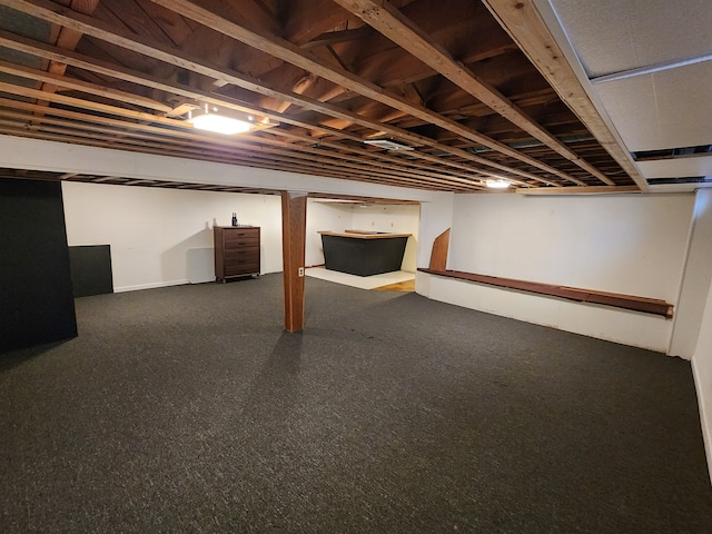 view of finished basement