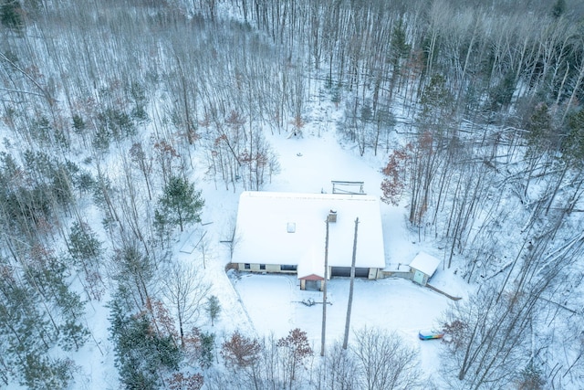 view of snowy aerial view