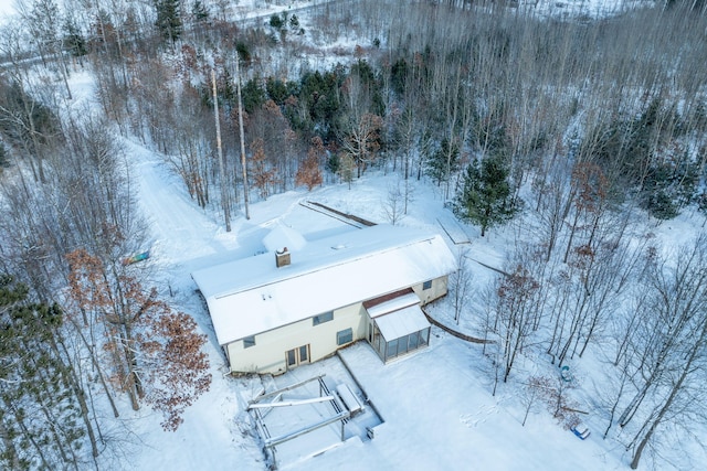 view of snowy aerial view