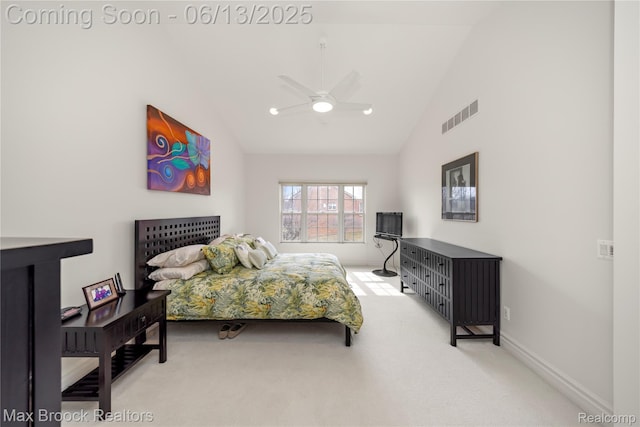 37143 Southwind Ct Unit 38, Farmington Hills, MI 48331 - bedroom with carpet, ceiling fan, baseboards, and high vaulted ceiling