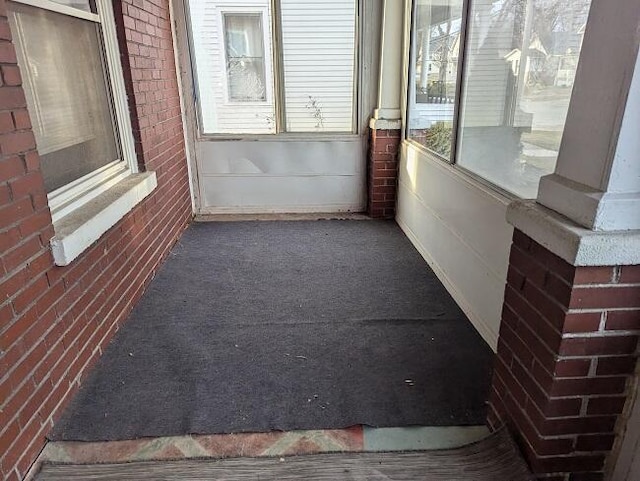 view of unfurnished sunroom