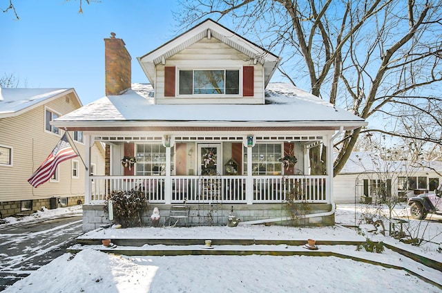 view of front of home with covered porch