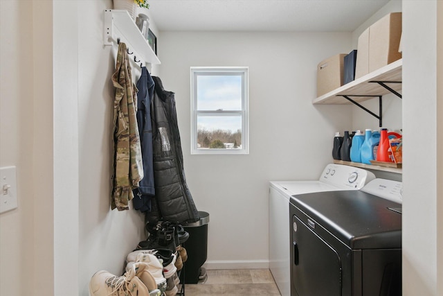 laundry area featuring washer and dryer