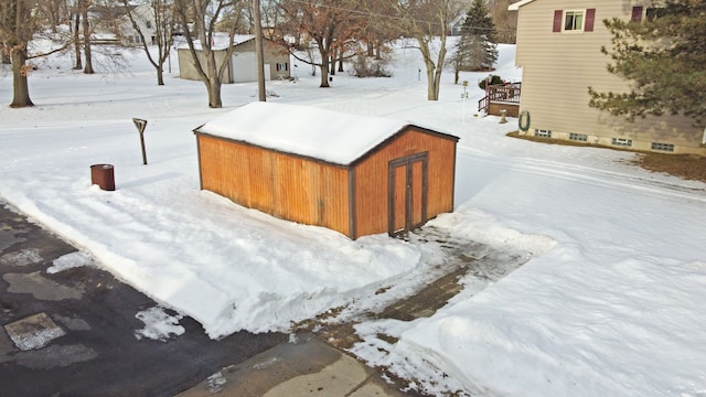 view of yard covered in snow