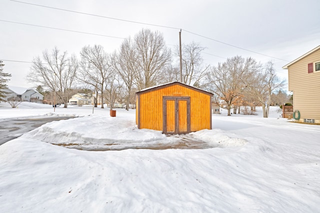 view of snow covered structure