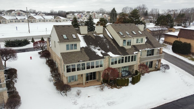 view of snowy aerial view