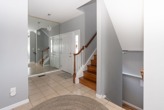 view of tiled entrance foyer