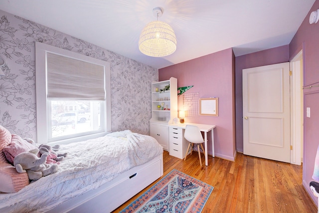 bedroom featuring light hardwood / wood-style flooring