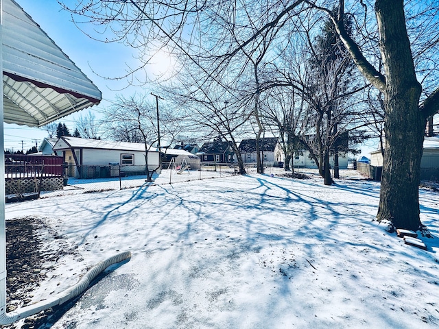 view of snowy yard