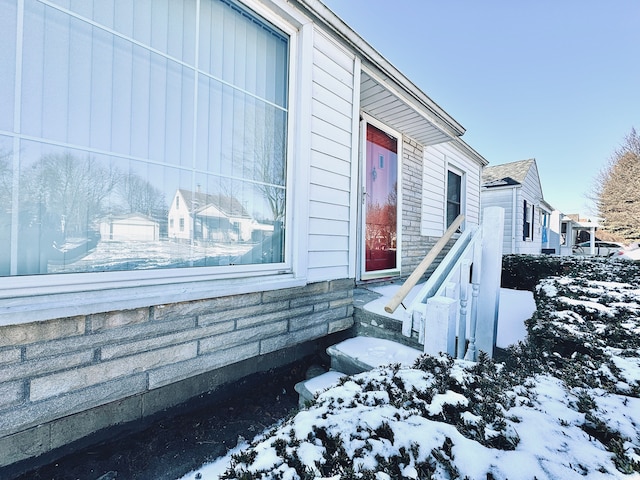 view of snowy exterior