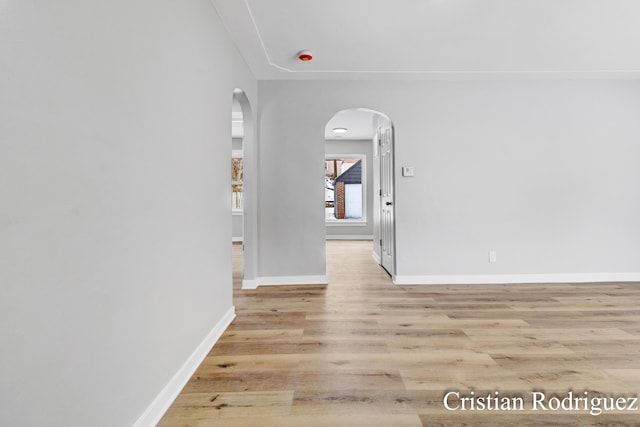 empty room featuring light wood-type flooring