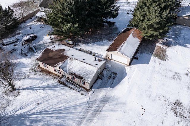 view of snowy aerial view