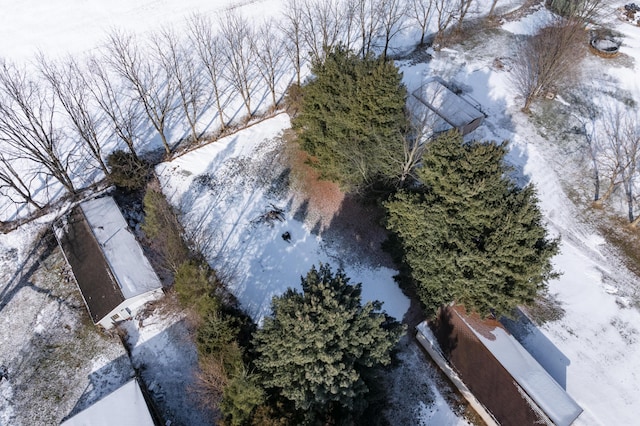 view of snowy aerial view