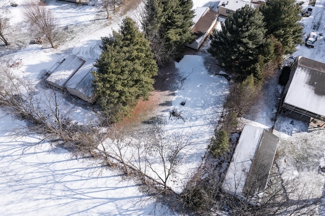 view of snowy aerial view