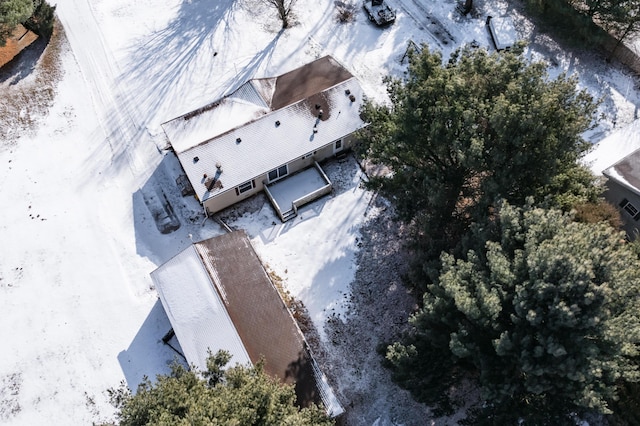 view of snowy aerial view