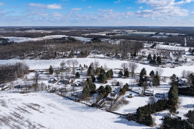 view of snowy aerial view