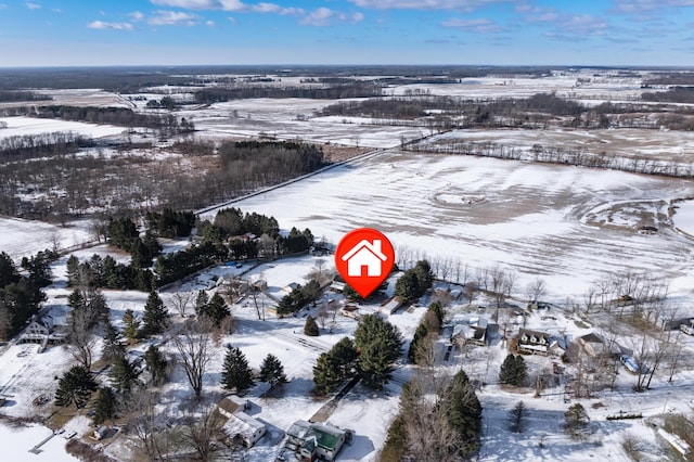 view of snowy aerial view