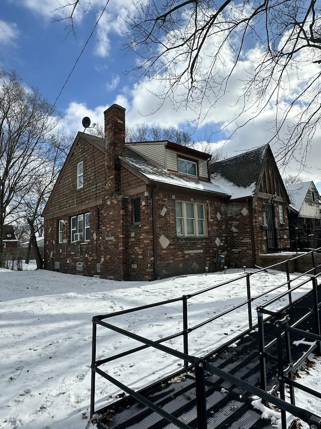 view of snowy exterior