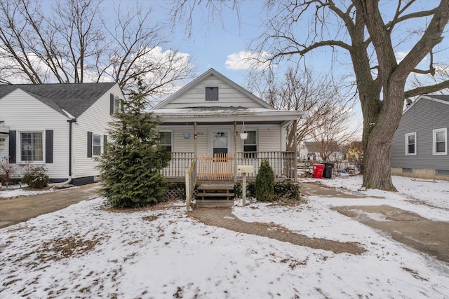 bungalow featuring a porch