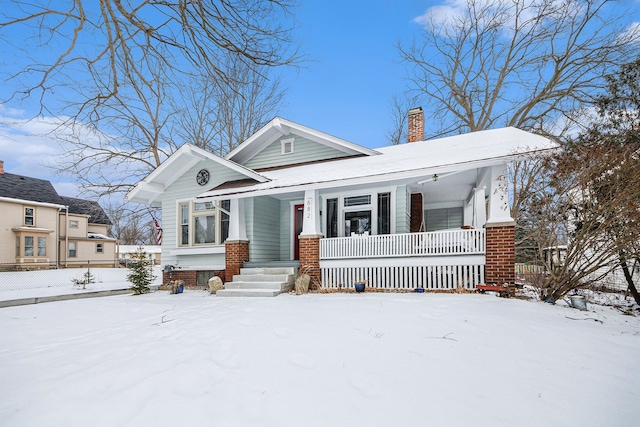 view of front of property with covered porch